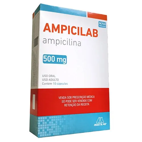 Ampicilab 500mg 10 Cápsulas