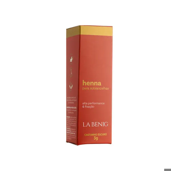 Henna La Benig Alta Fixação Profissional 1.5g Castanho Escuro