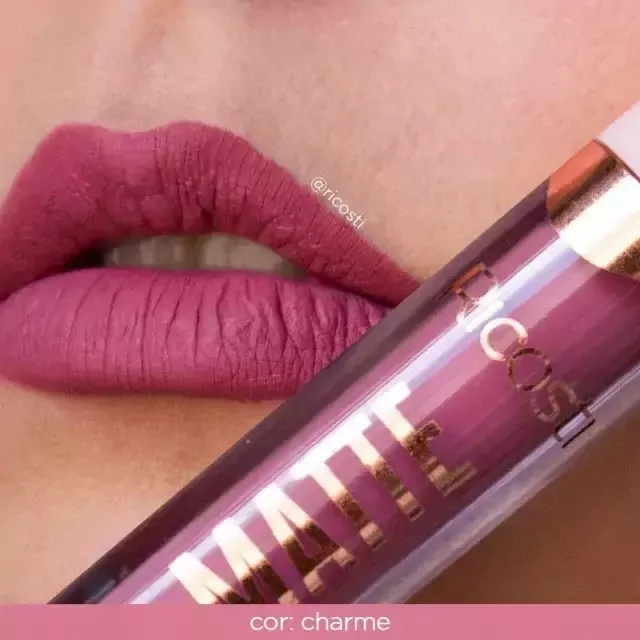 Batom Ricosti Líquido Matte Vegano Cor Charme