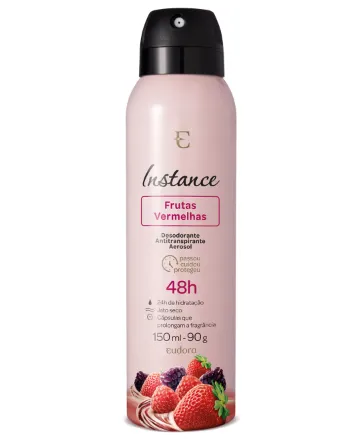 Desodorante Antitranspirante Aerosol Frutas Vermelhas Instance Eudora