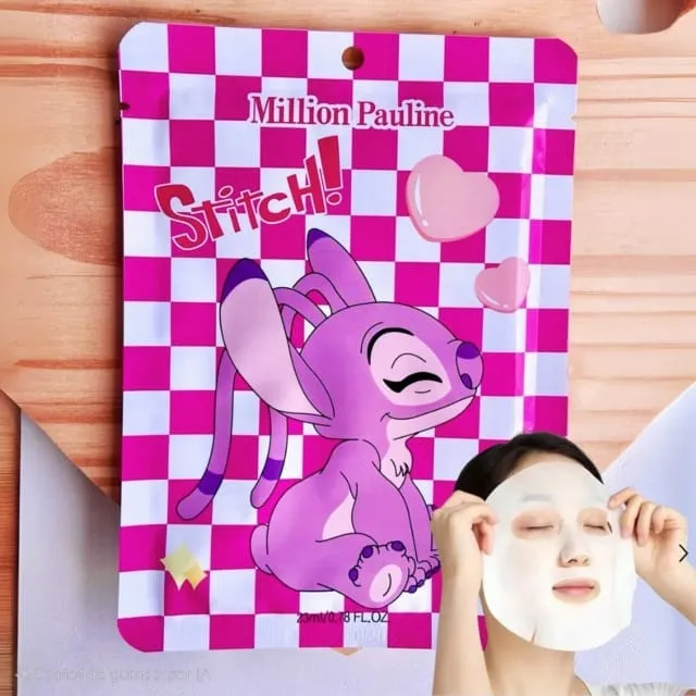 Máscara Facial De Tecido Hidratante De Colágeno Lilo & Stitch