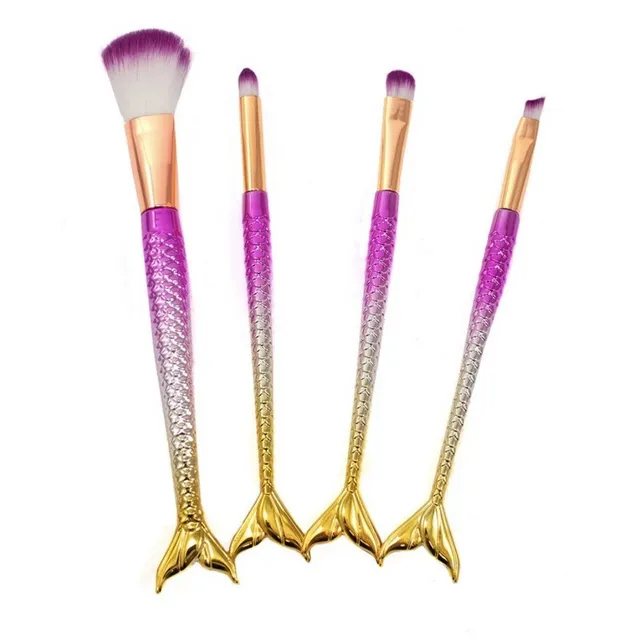 Pincel Sereia com 4 Peças para Maquiagem