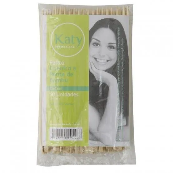 Palito de Unha Chanfrado de Bambu Katy 50 Unidades