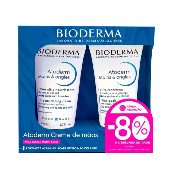 Bioderma Atoderm Creme Mãos Duo Creme 2x50ml
