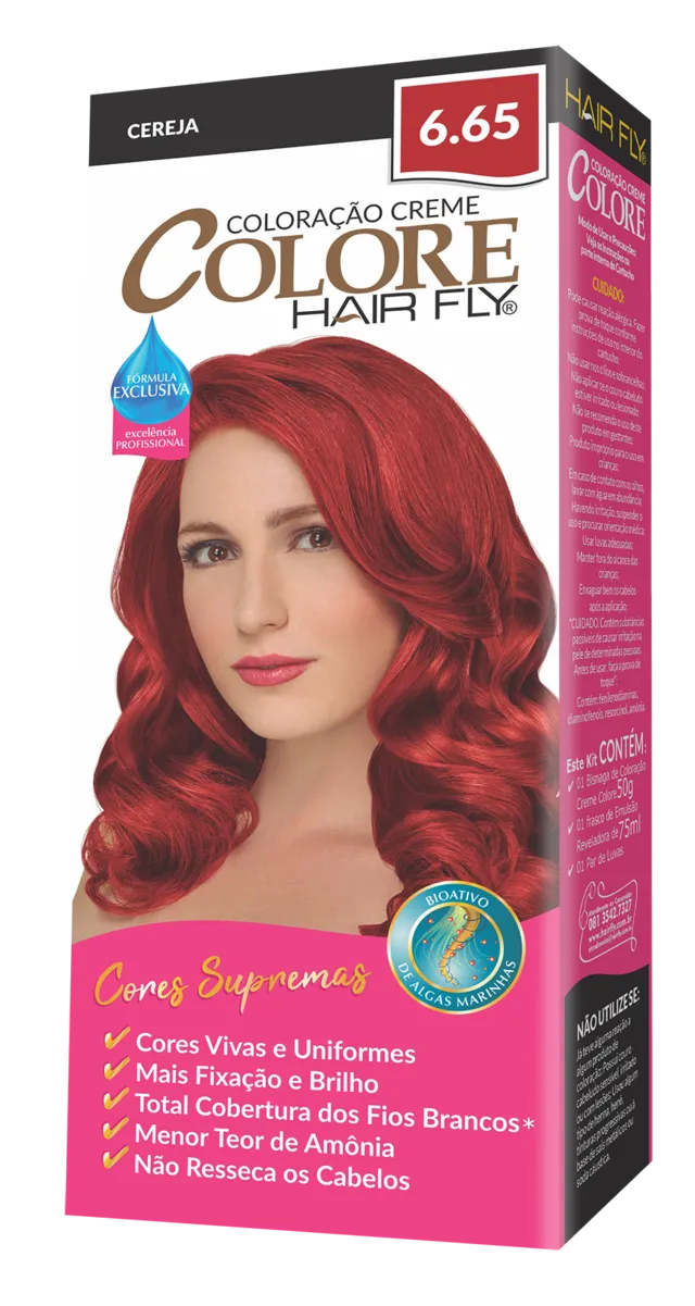 COLORACAO COLORE HAIR FLY 6.65 CEREJA