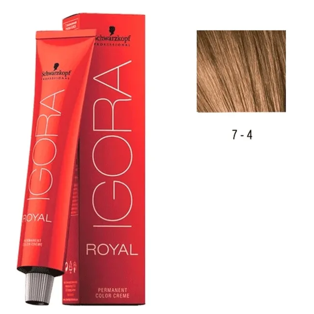 Coloração 7-4 Schwarzkopf Igora Royal 60ml Louro Bege Médio