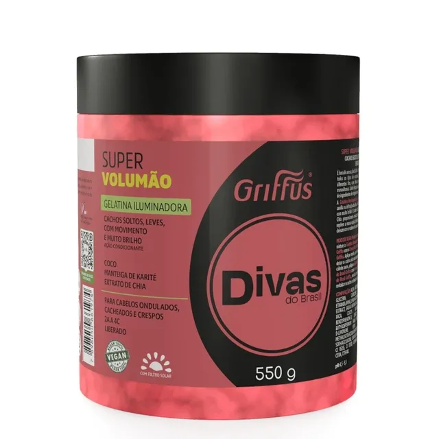 Gelatina Modeladora Griffus Volumao Divas Do Brasil 550g VAL 30/09/2025