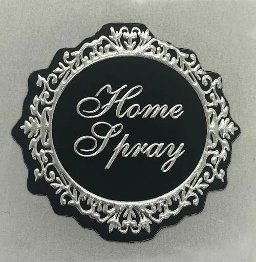 Etiqueta Home Spray Prata Alto Relevo - pct c/3