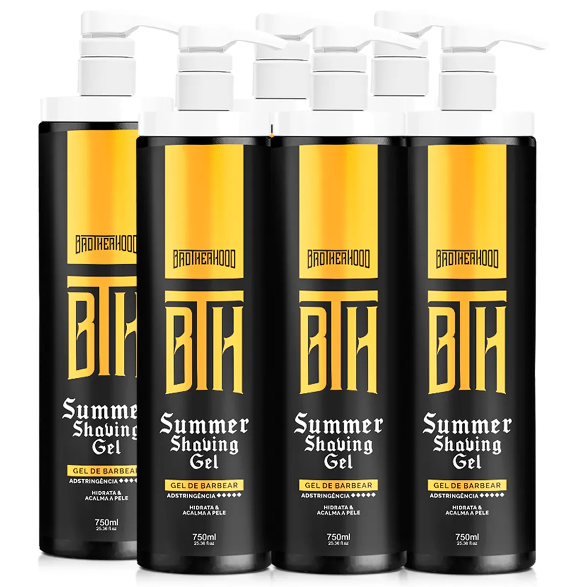 Kit 06 Shaving Gel Barber Summer Pump Alta Vazão BTH 750ml