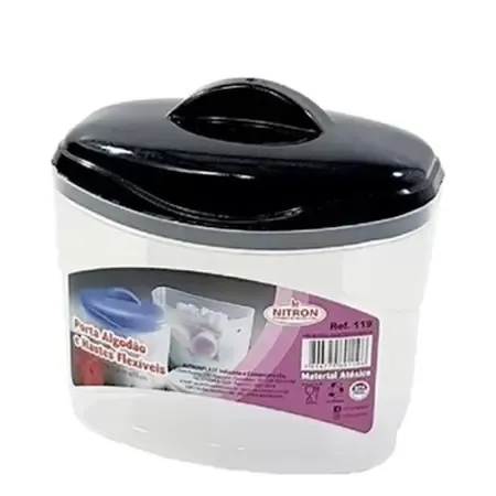 Porta Algodão E Cotonete Higiene Hastes Organizador Plástico Nitron