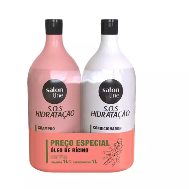 Kit SOS Hidratação Liso Extremo Shampoo e Condicionador 1 Litro - Salon Line