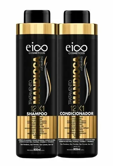 KIT EICO SHAMPOO E CONDICIONADOR TRATAMENTO MANDIOCA - 800ML