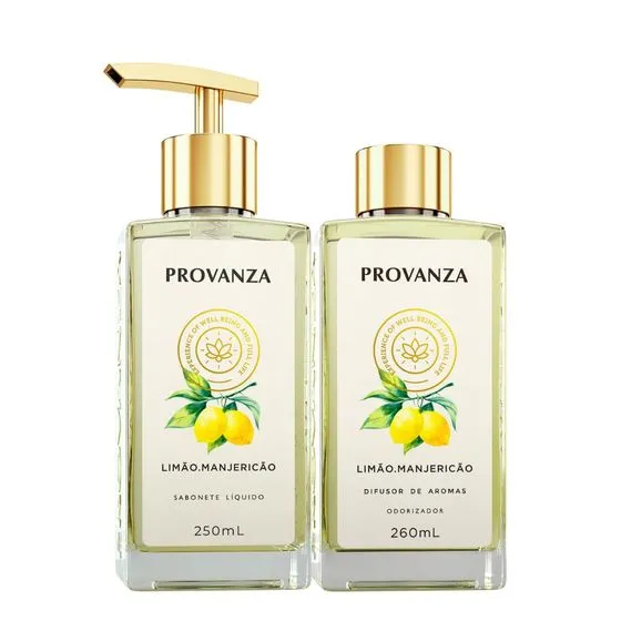 Kit Difusor e Sabonete Liquido Limão e Manjericão Provanza