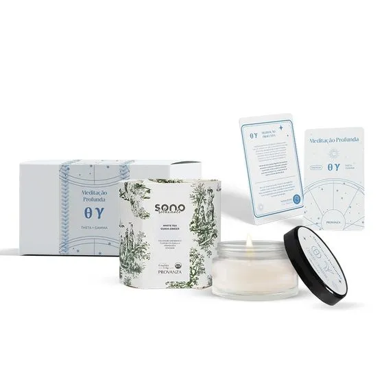 Kit Meditação Profunda Vela Perfumada E Chá Sono Relaxante Provanza