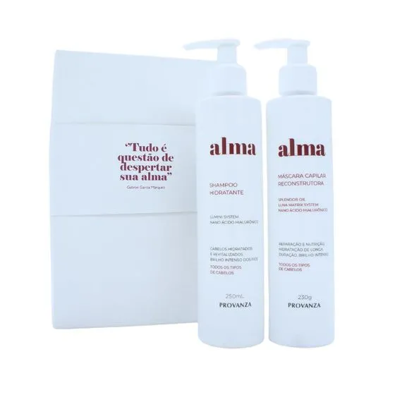 Kit Alma Shampoo Hidratante e Máscara Reconstrutora Provanza