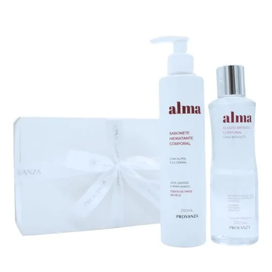 Kit Alma Sabonete Hidratante e Fluído Bifásico Corporal Chá Branco 230 ml Provanza
