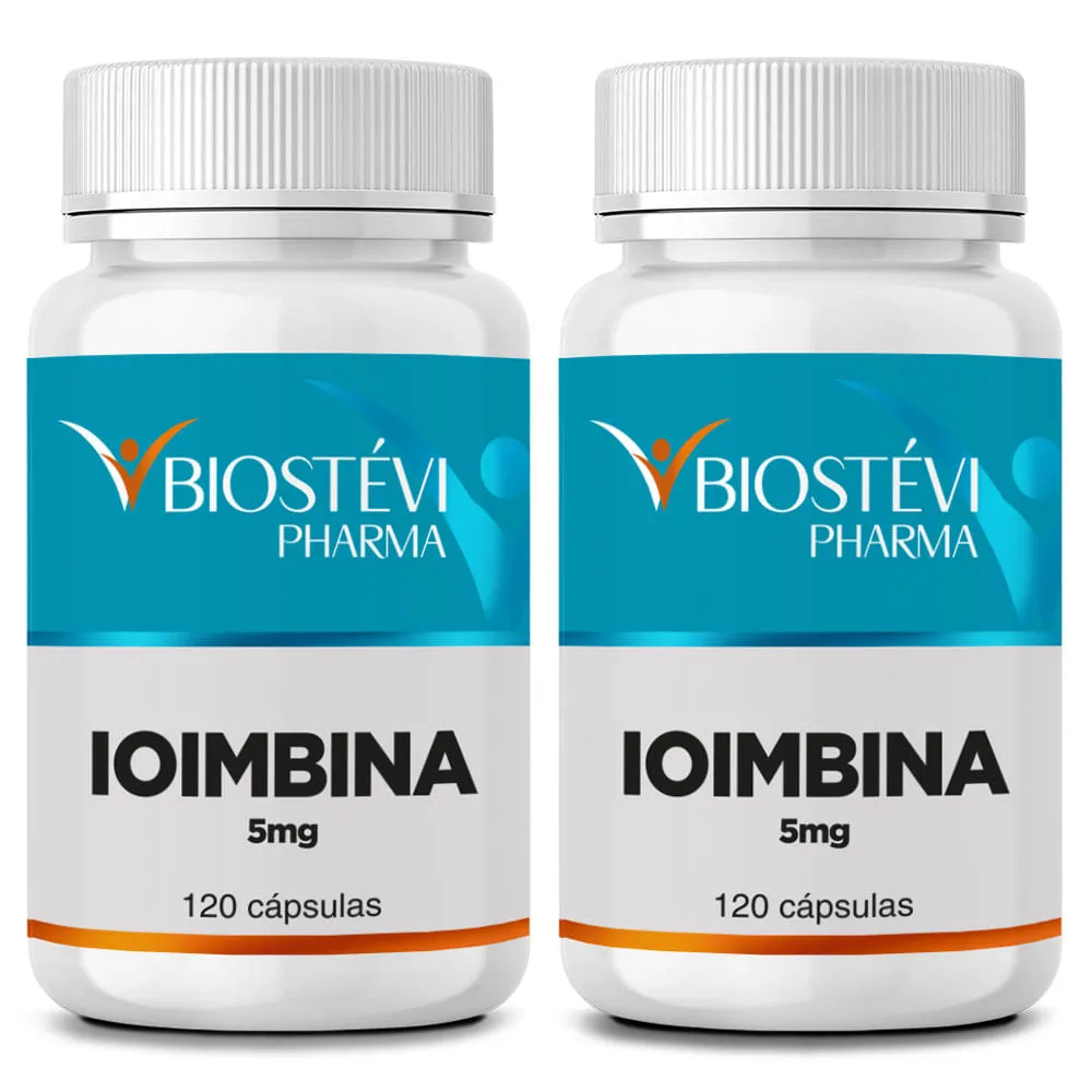 Kit 2 Potes Ioimbine 5mg 120 cápsulas