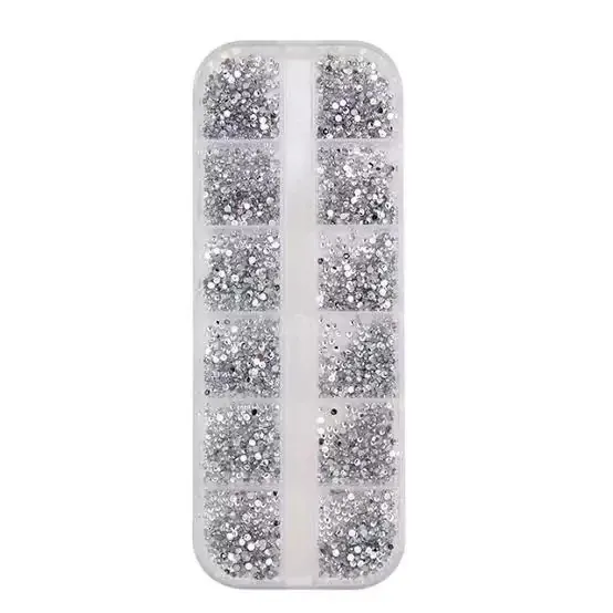 Strass para Decoração de Unha Nail Arte e Maquiagem Pedrinhas Prata e Furta Cor