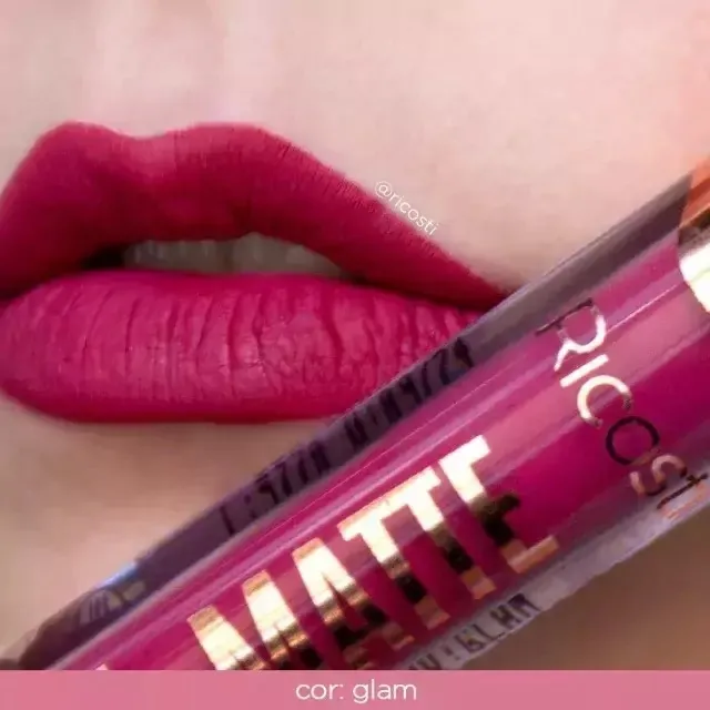 Batom Ricosti Líquido Matte Vegano Cor Glam 30/04/2025