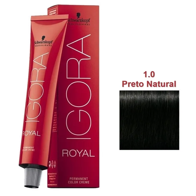 Coloração 1-0 Schwarzkopf Igora Royal 60ml Preto Natural