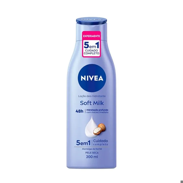Creme Hidratante Corporal Nivea Soft Milk Seca 200ml Loção Hidratante