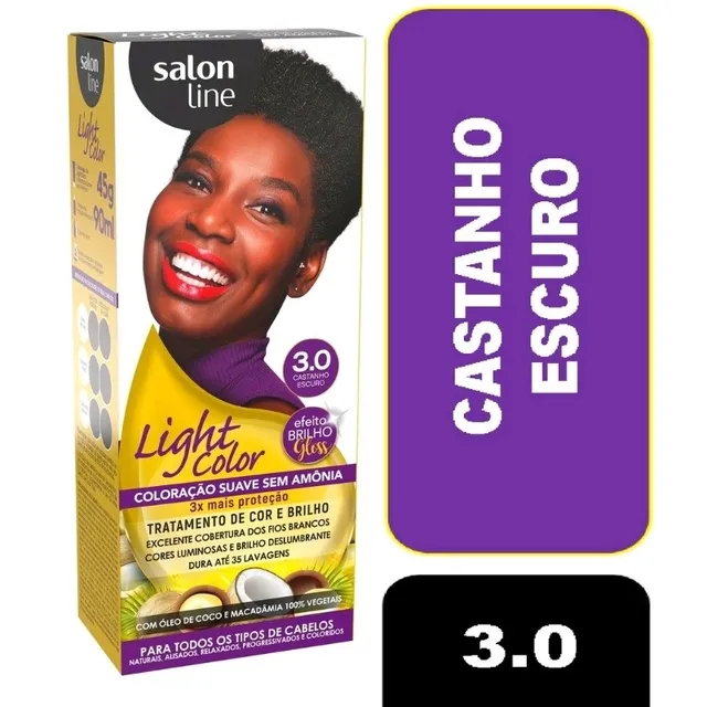 Tintura Salon Line Light Color Cor:3.0 Castanho Escuro