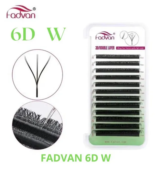 Cílios Fios Fadvan 3D D 0.07mm W Duplo Fechado Volume Egípcio Mix 8-12mm