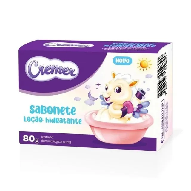 Sabonete infantil barra loção hidratante cremer 80g