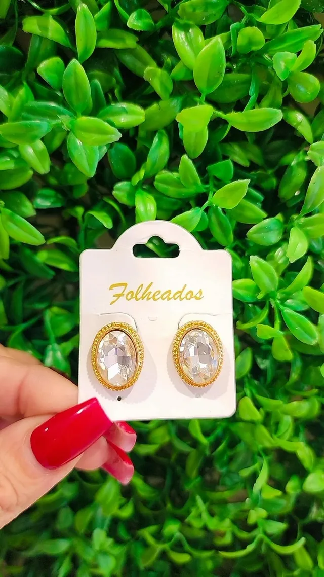 Brinco Dourado Pedra