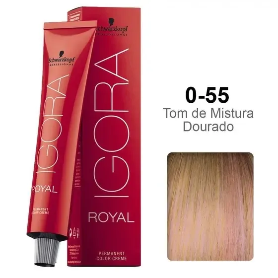 Coloração 0-55 Schwarzkopf Igora Royal 60ml Tom Mistura Dourado