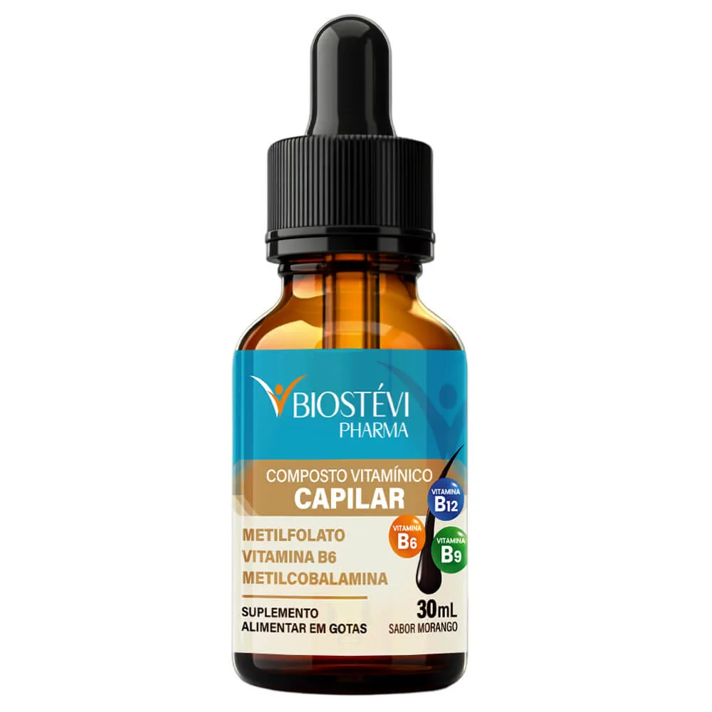Composto Vitamínico Capilar (Ajuda estimular a pigmentação natural do cabelo) | Metilfolato + Associações 30ml