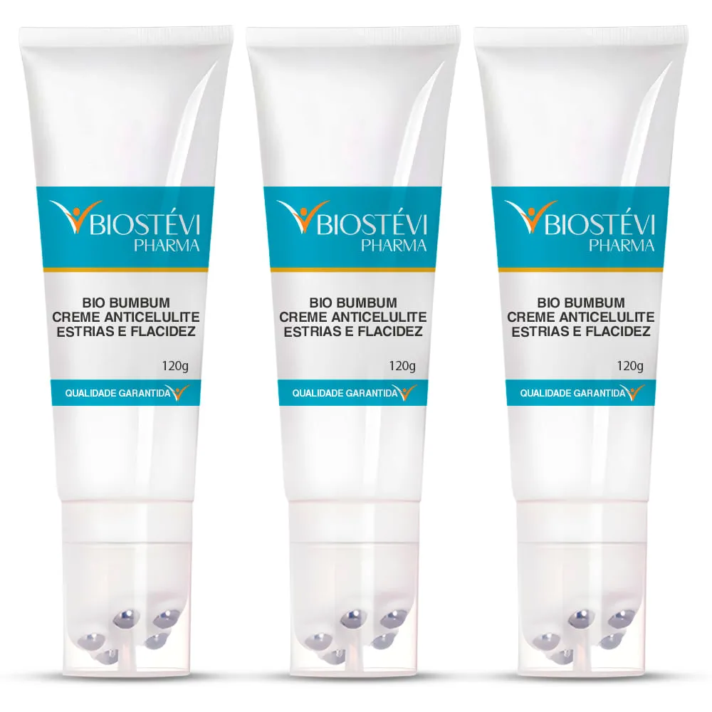 Kit 3 Bio Bumbum - Combate Celulite, Estria e Flacidez - Massageador