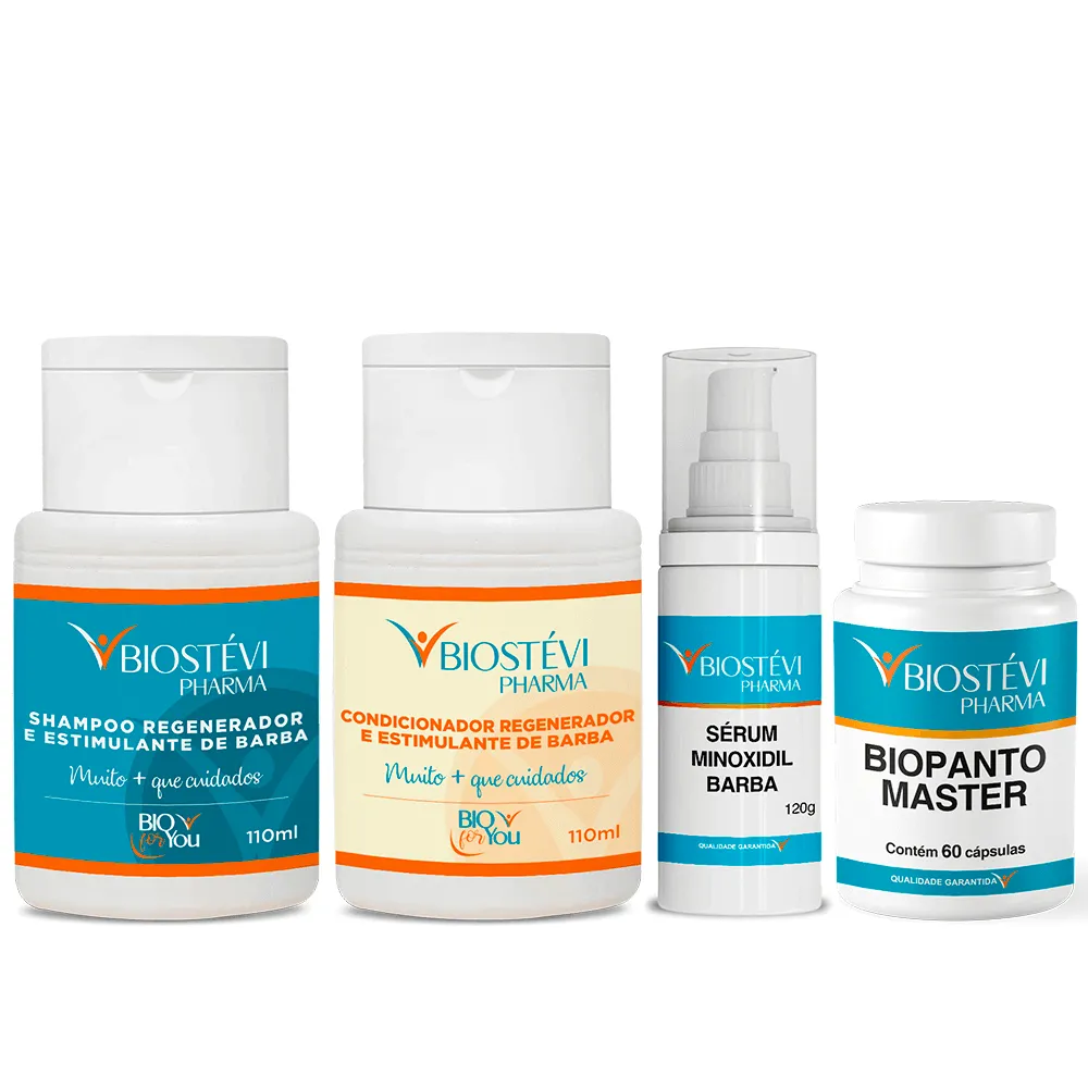 Kit Barba (Shampoo + Condicionador + Loção Turbinada 120g + Vitaminas)