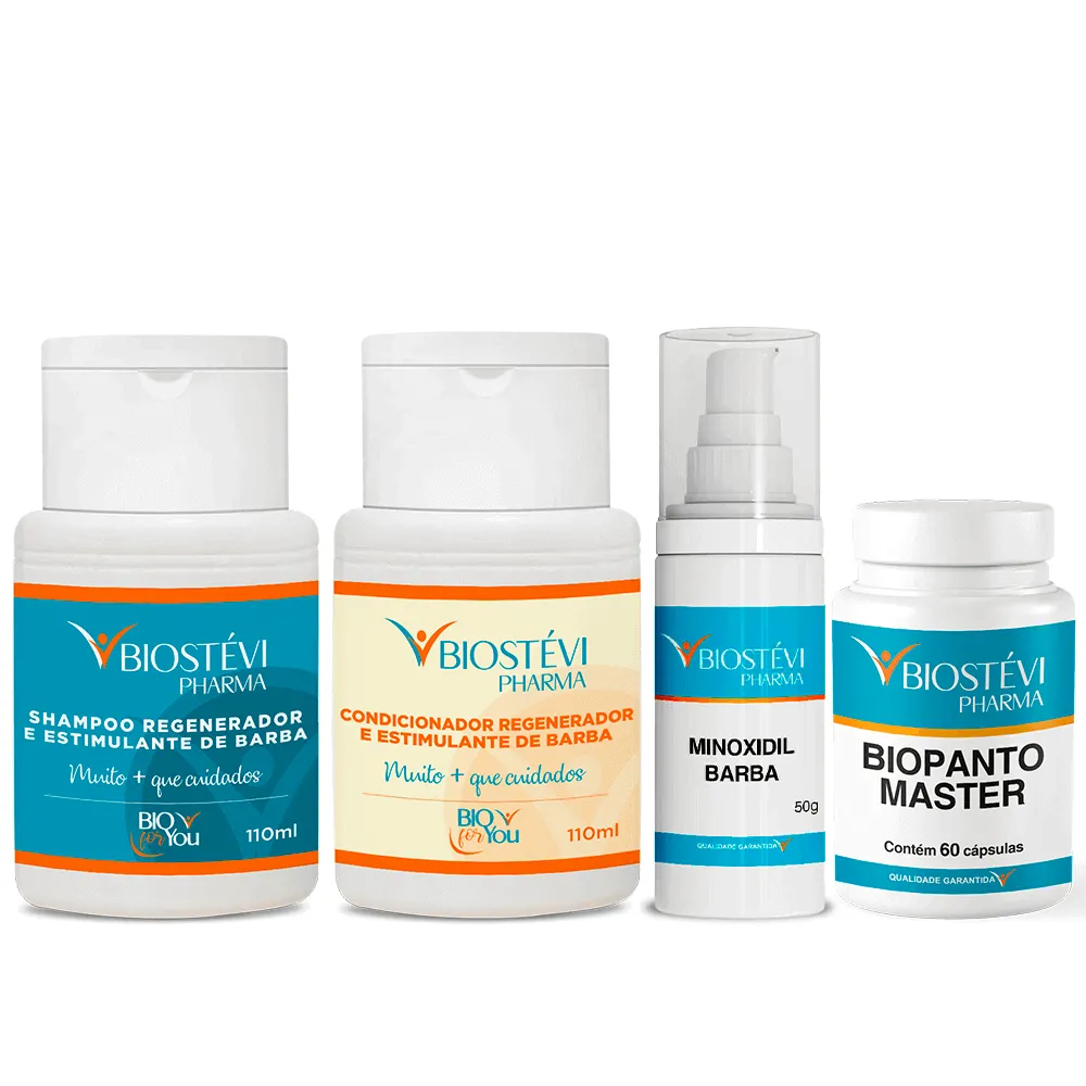 Kit Barba (Shampoo + Condicionador + Loção Turbinada 50g + Vitaminas)