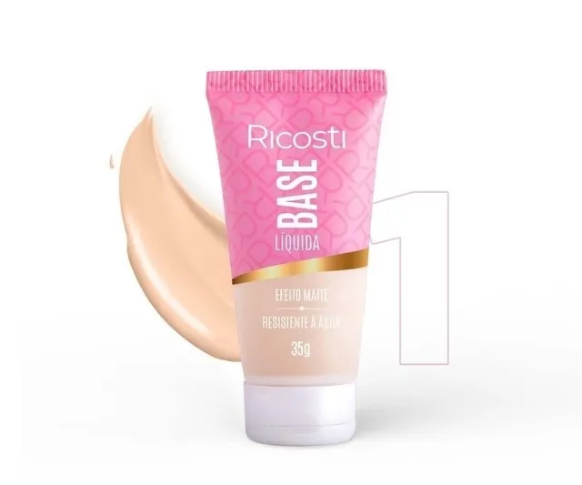 Base Líquida Ricosti Vegana Média Cobertura 35g Cor 01 30/04/2025