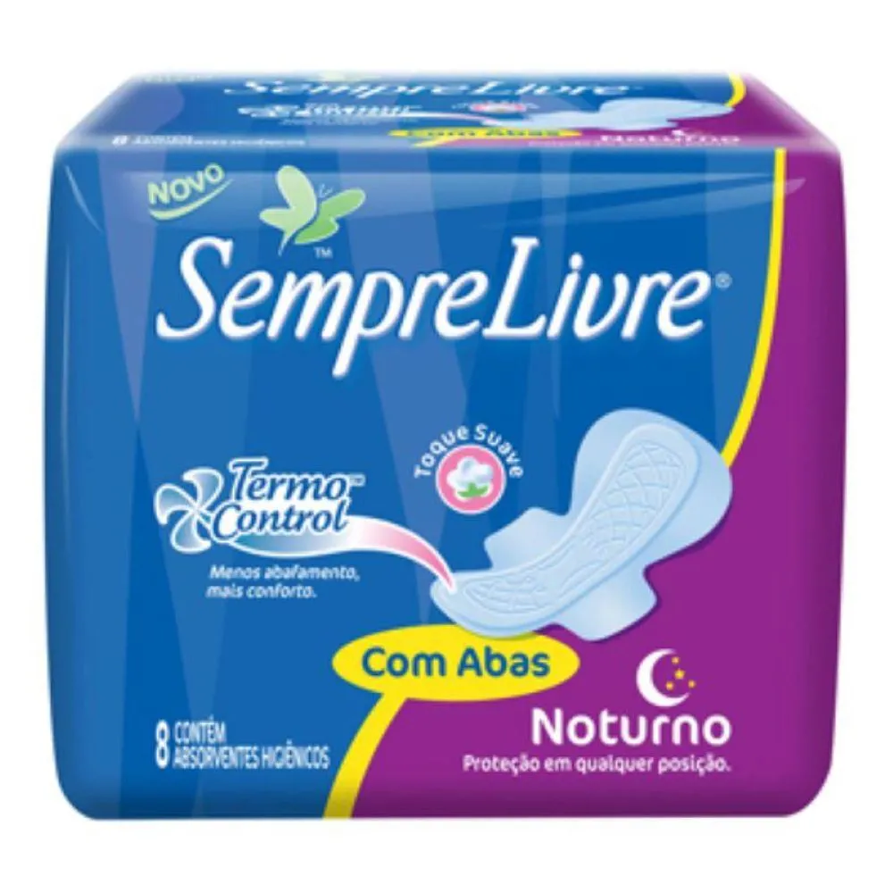 Absorvente Sempre livre Noturno Suave com Abas