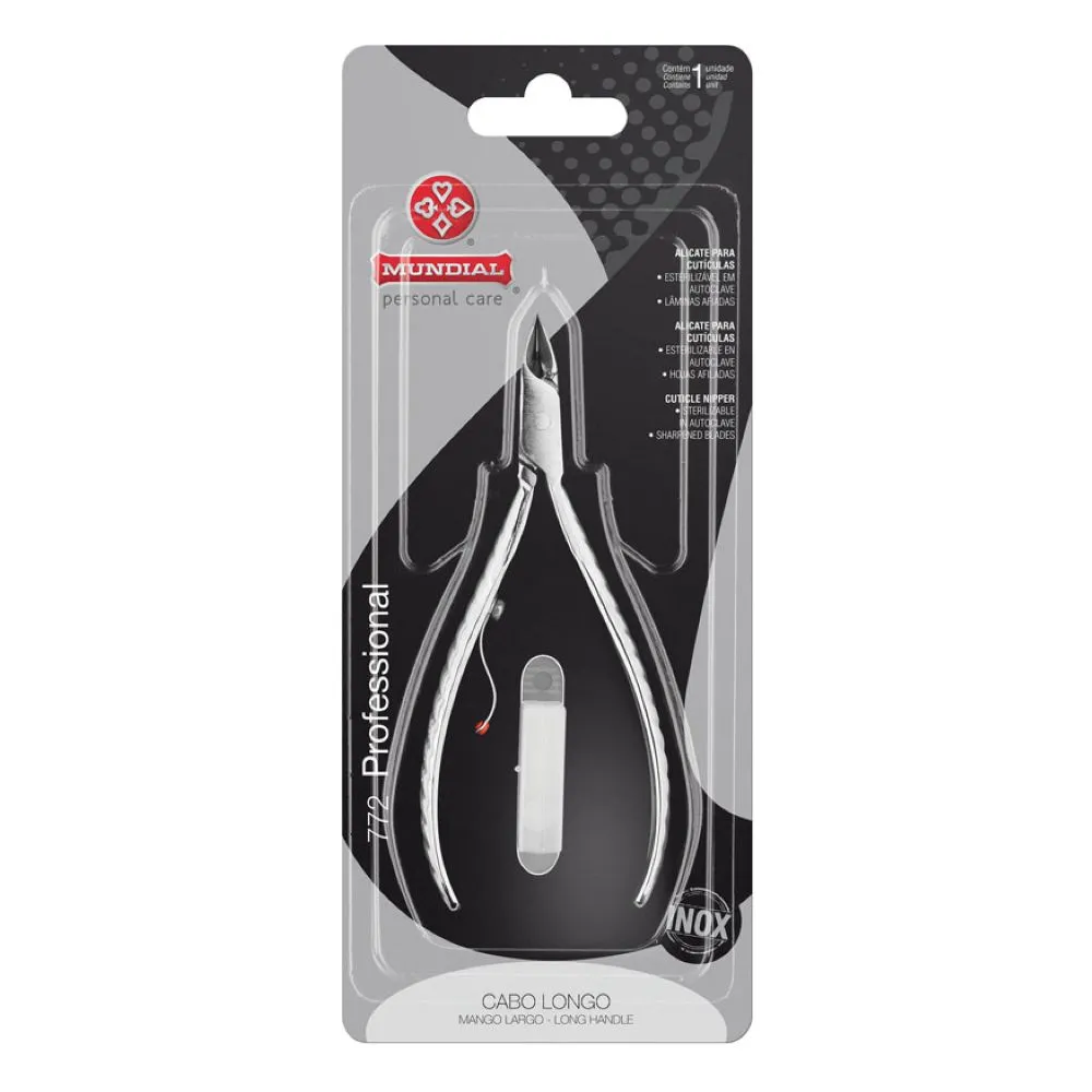 Alicate De Cutícula Mundial Inox 772 Cabo Longo