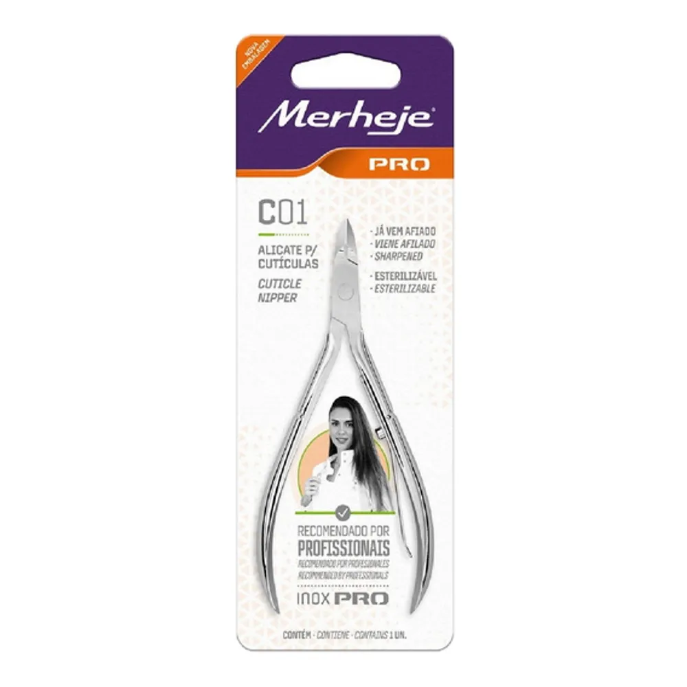 Alicate para Cutícula Merheje Pro Inox