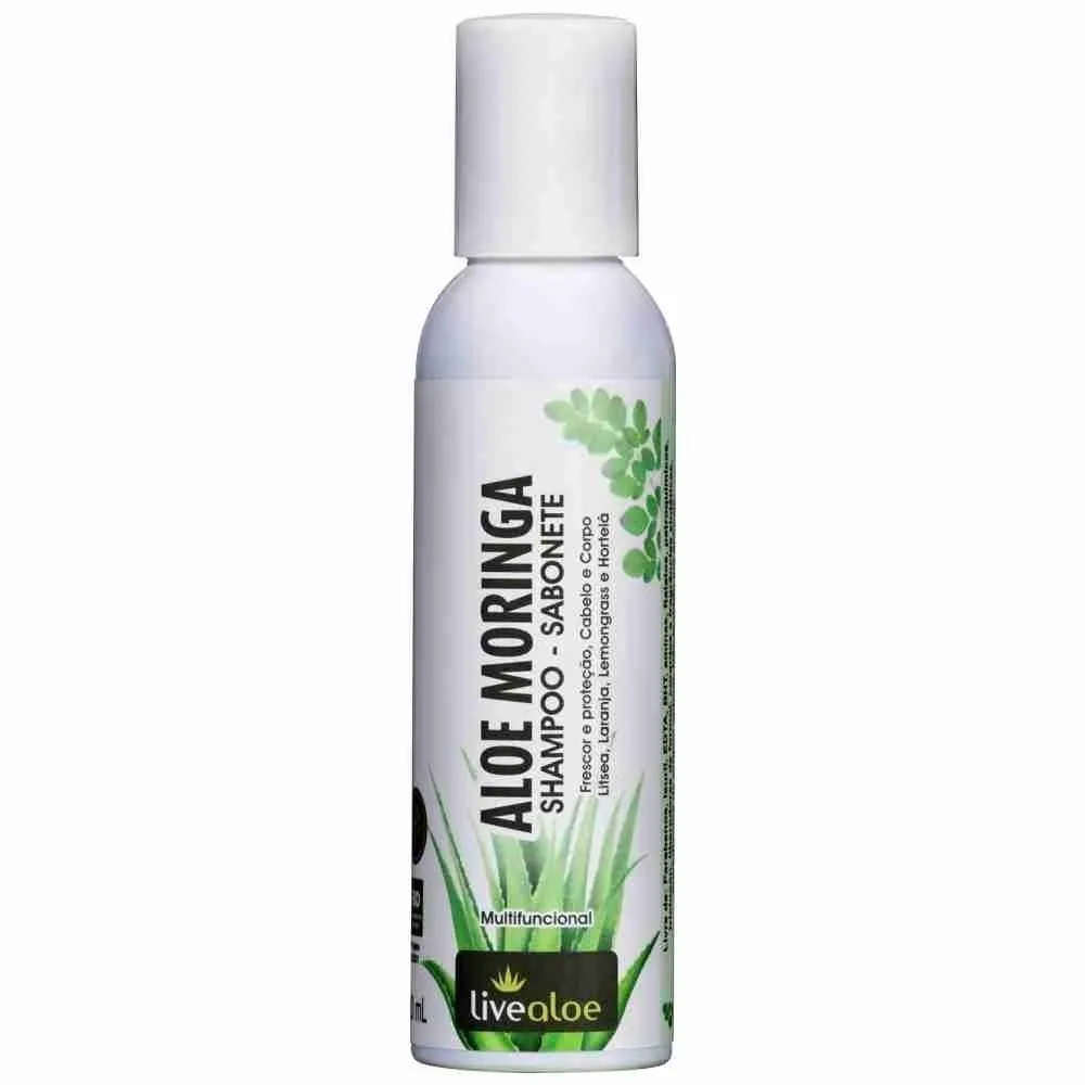 Aloe Moringa - Shampoo/Sabonete - LiveAloe - Frasco com 120ml