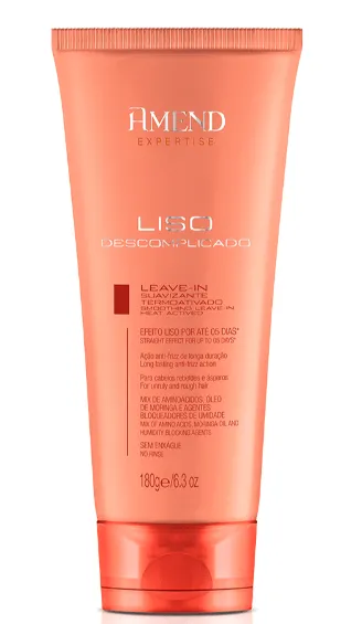 Amend Leave-in Suavizante Com Proteção Térmica Expertise Liso Descomplicado 180g