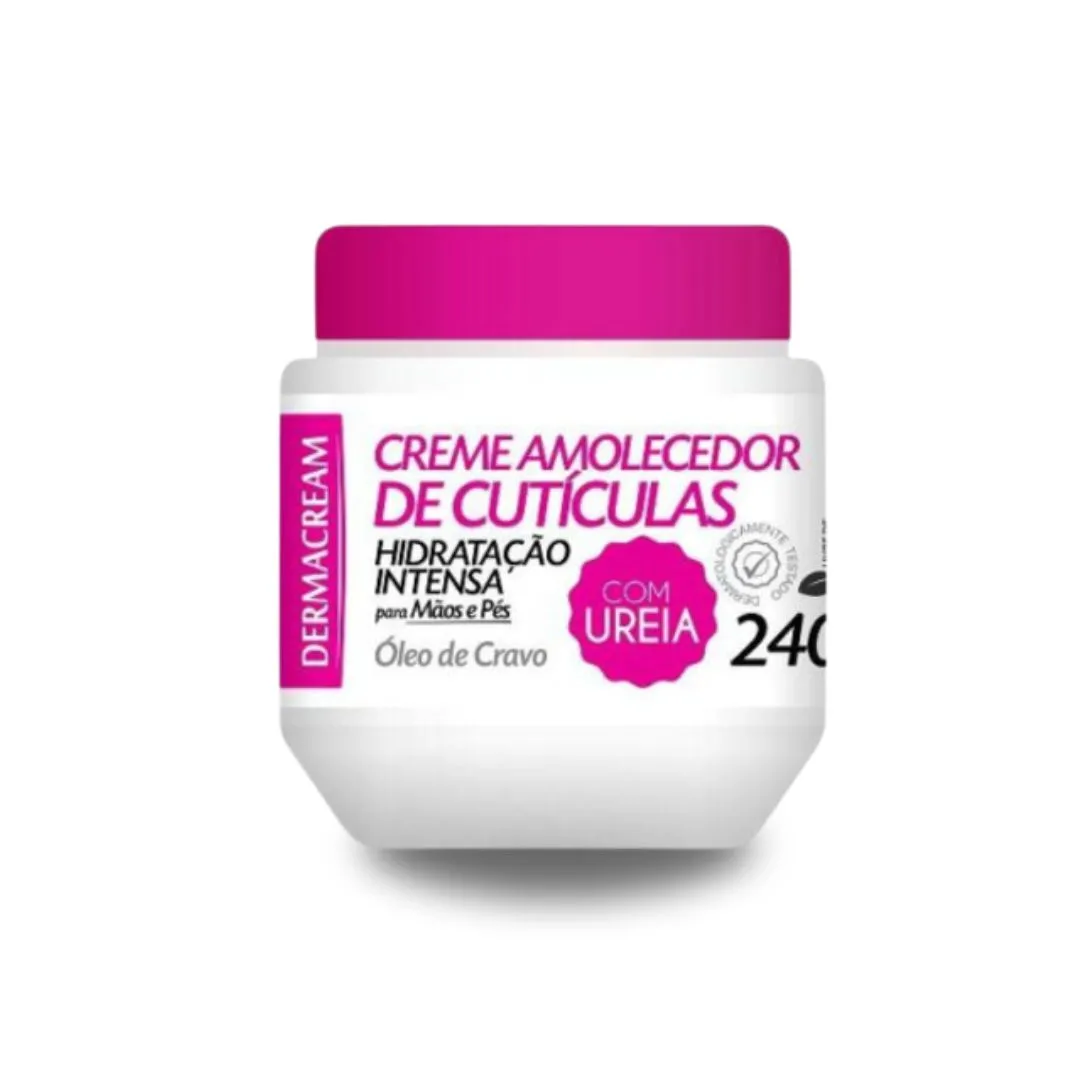 Amolecedor de Cuticulas Dermacream 240g Óleo de Cravo - Hidratação Pés e Mãos