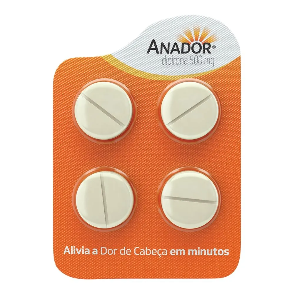 Analgésico Anador 500mg 04 Comprimidos