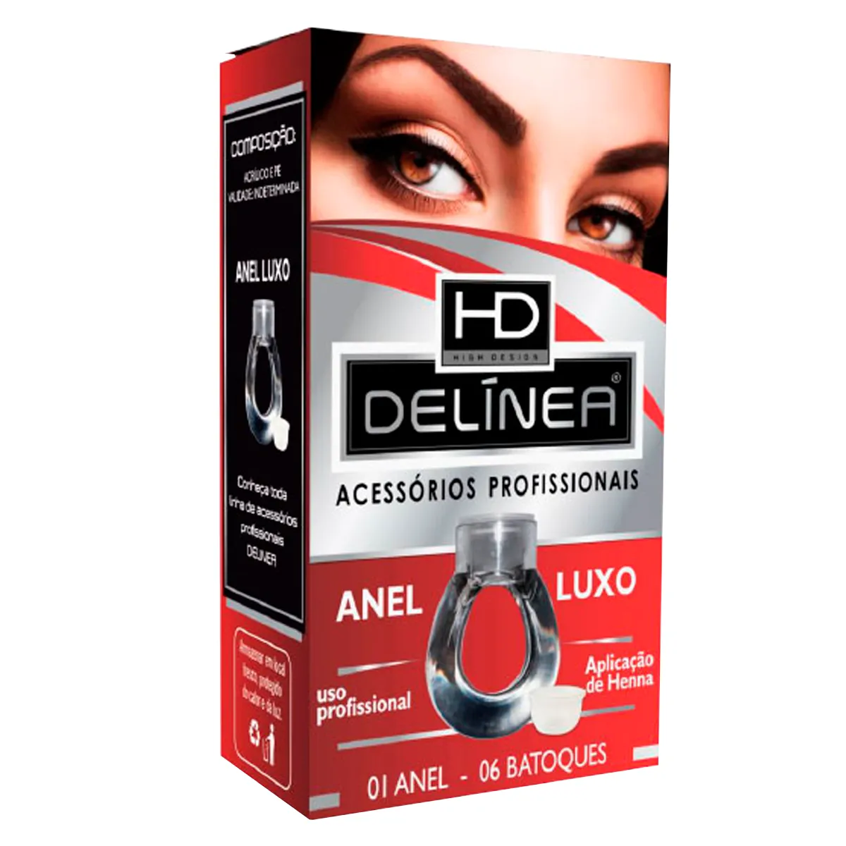 Anel Luxo Para Aplicação De Henna + 6 Batoques Delinea