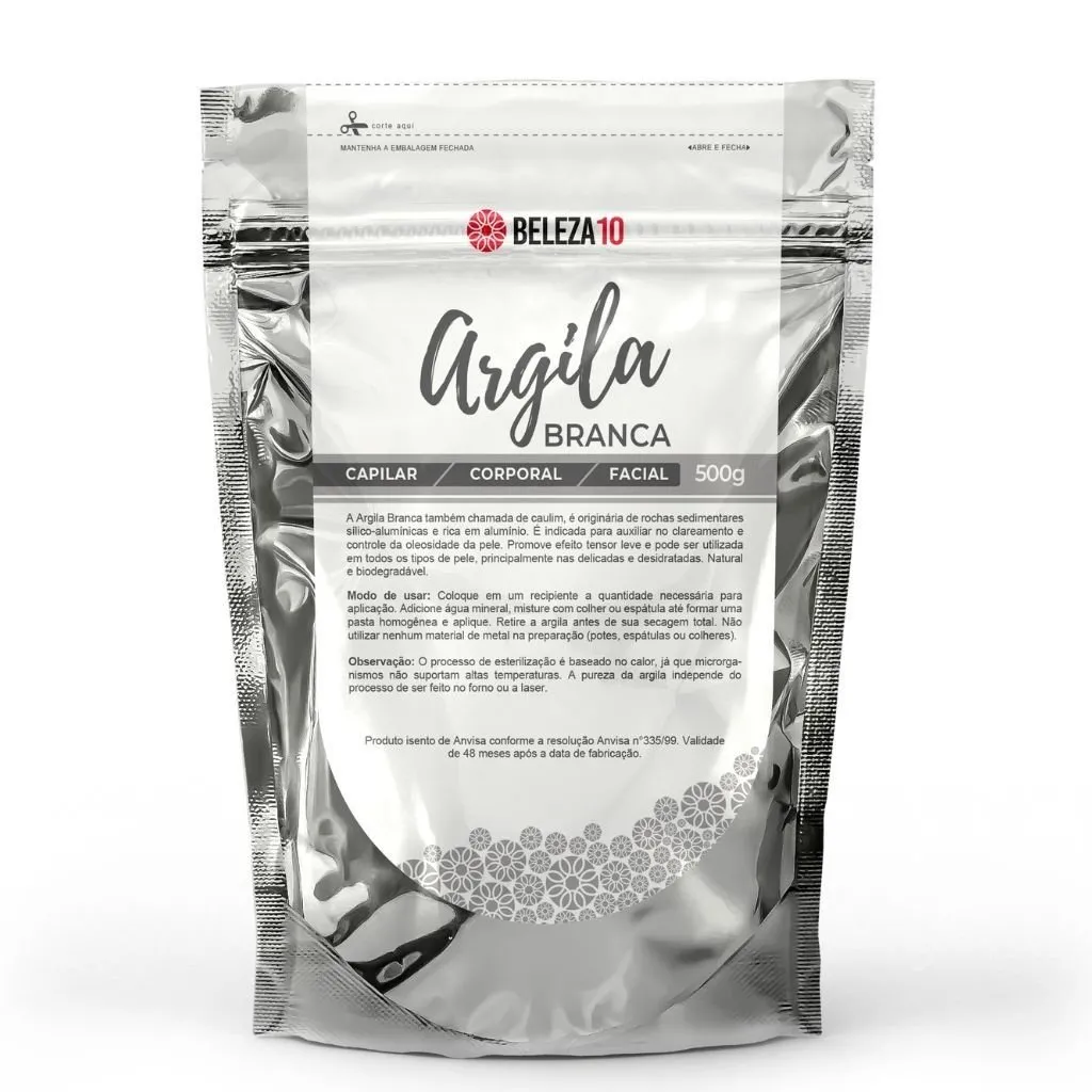 Argila Branca Beleza10 Hidratante e Clareadora 500g