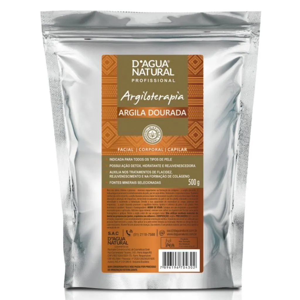 Argila Dourada D'agua Natural 500g