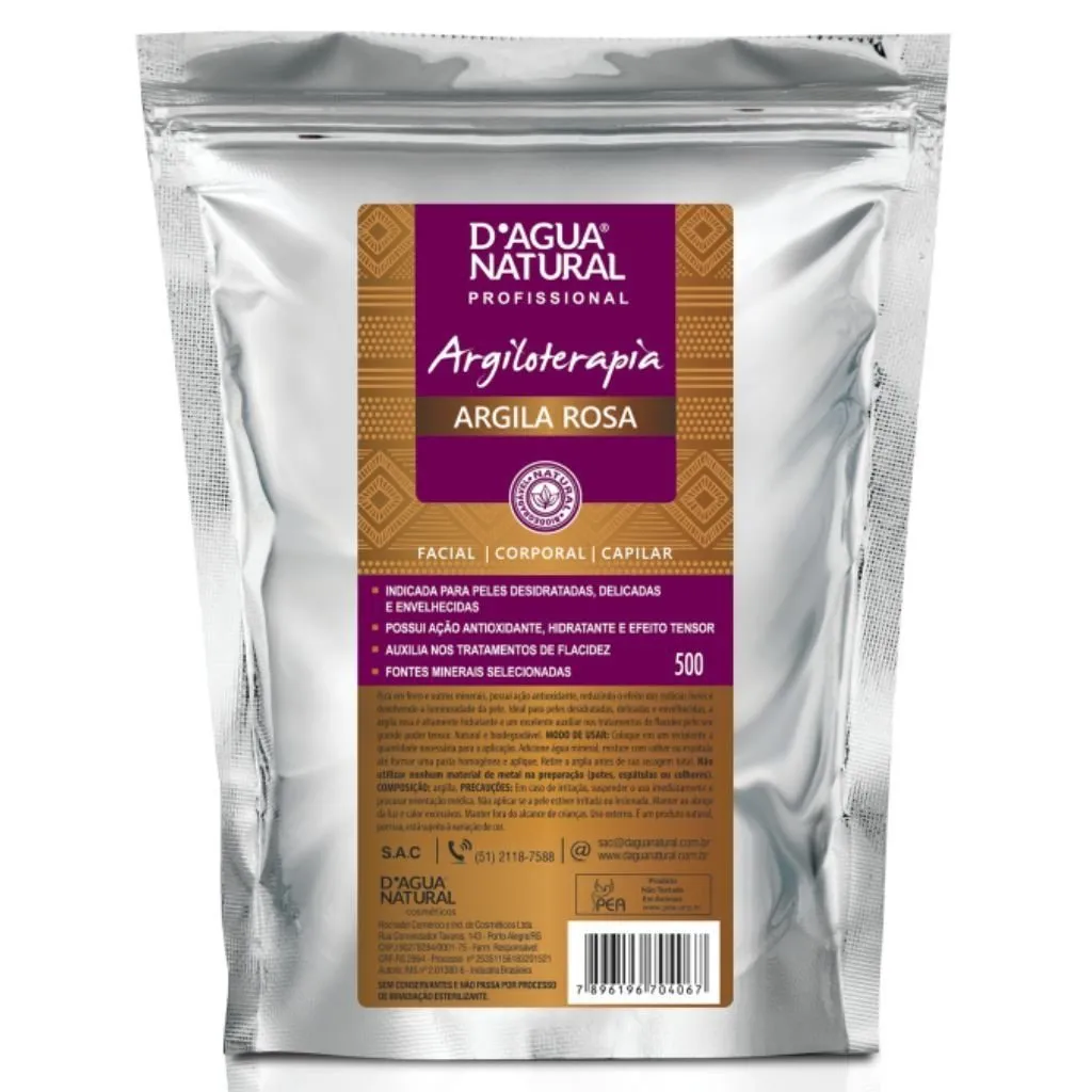 Argila Rosa D'agua Natural 500g