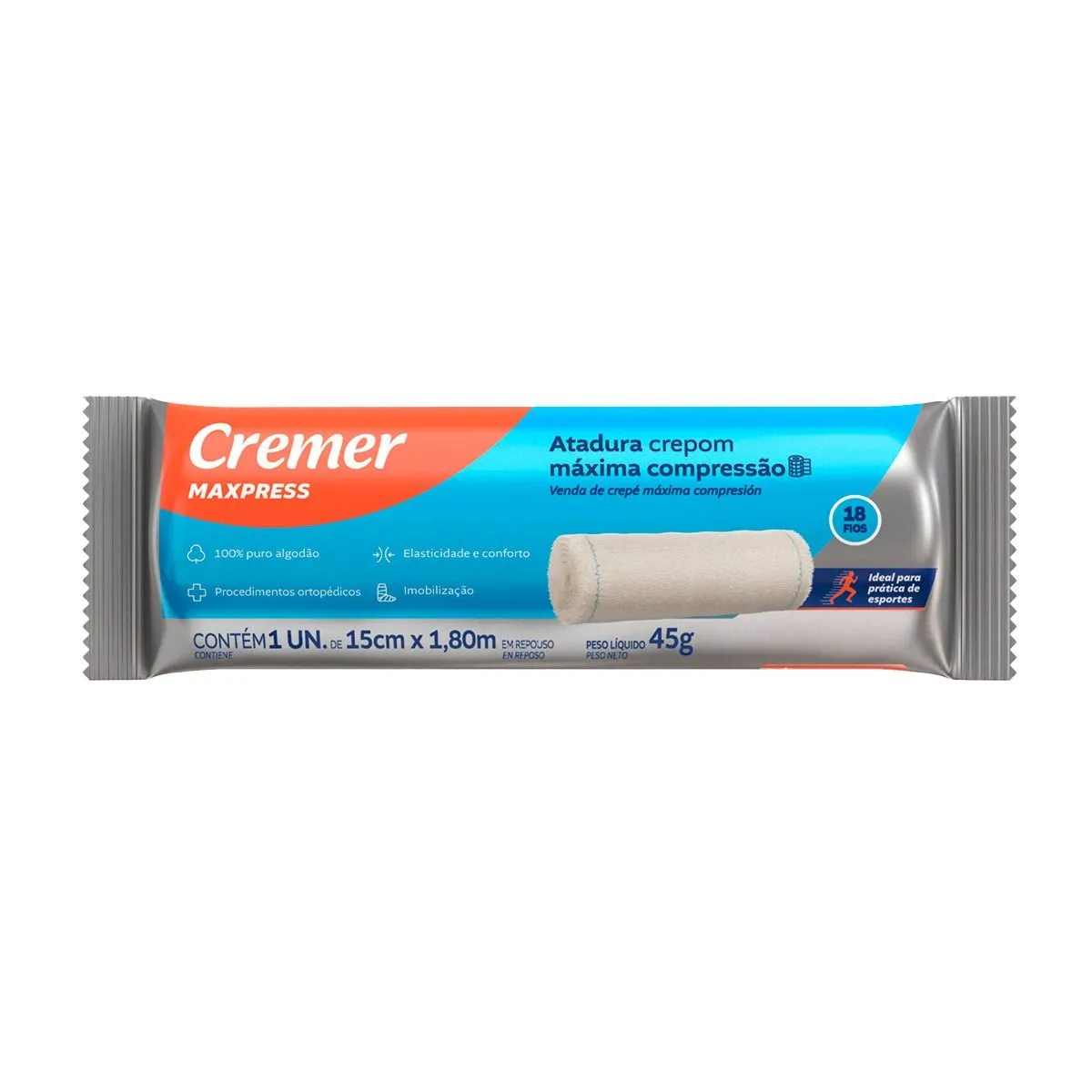 Atadura Crepom Cremer Cysne 15Cmx1,80M Com 01 Unidade