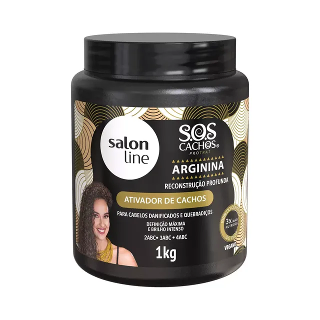 Ativador de Cachos SOS Cachos Arginina Reconstrução 1kg - Salon Line