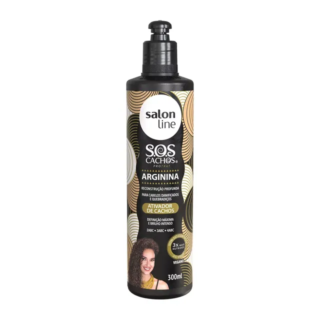 Ativador de Cachos SOS Cachos Arginina Reconstrução 300ml - Salon Line