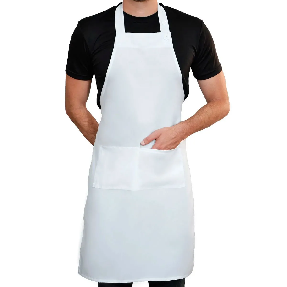 Avental Profissional Longo em Oxford Branco